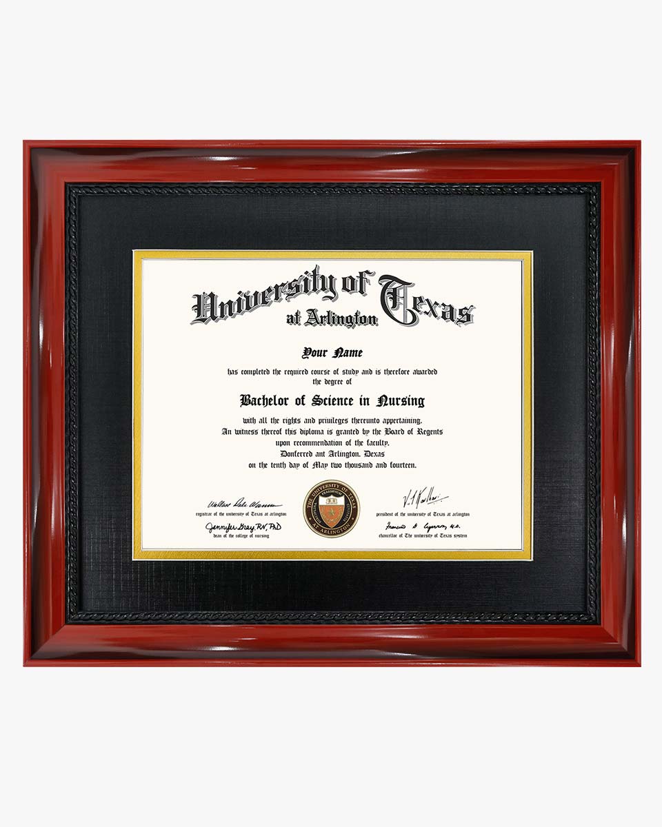 Graduation Certificate Real Wood Frame with Gold Trim 7*9 / 10*12