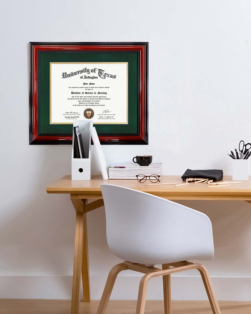 Certificate Solid Wood Frame with Intricate Black Rope Detail for 11"*14"/15"*18" - 10 Colors Available