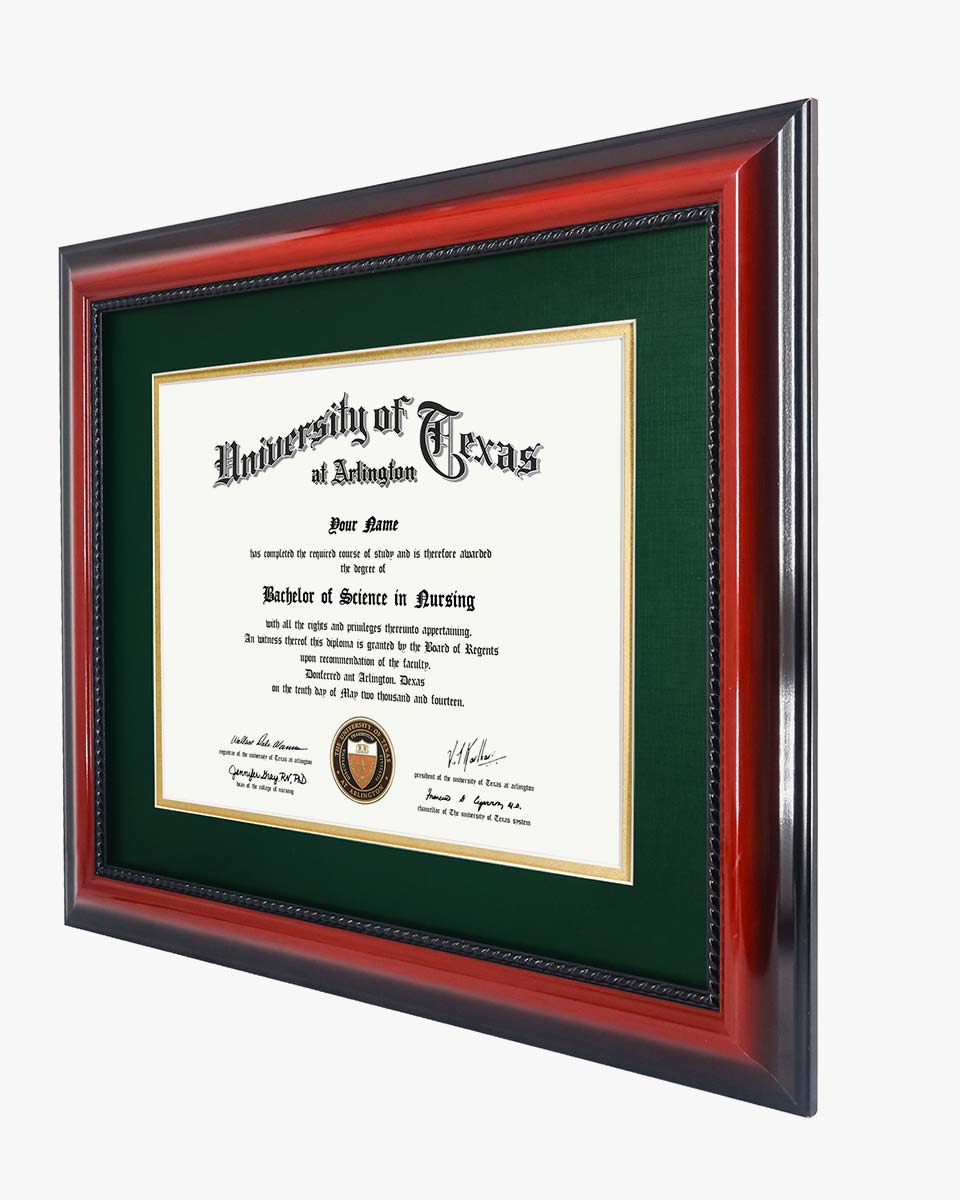 Certificate Solid Wood Frame with Intricate Black Rope Detail for 11"*14"/15"*18" - 10 Colors Available