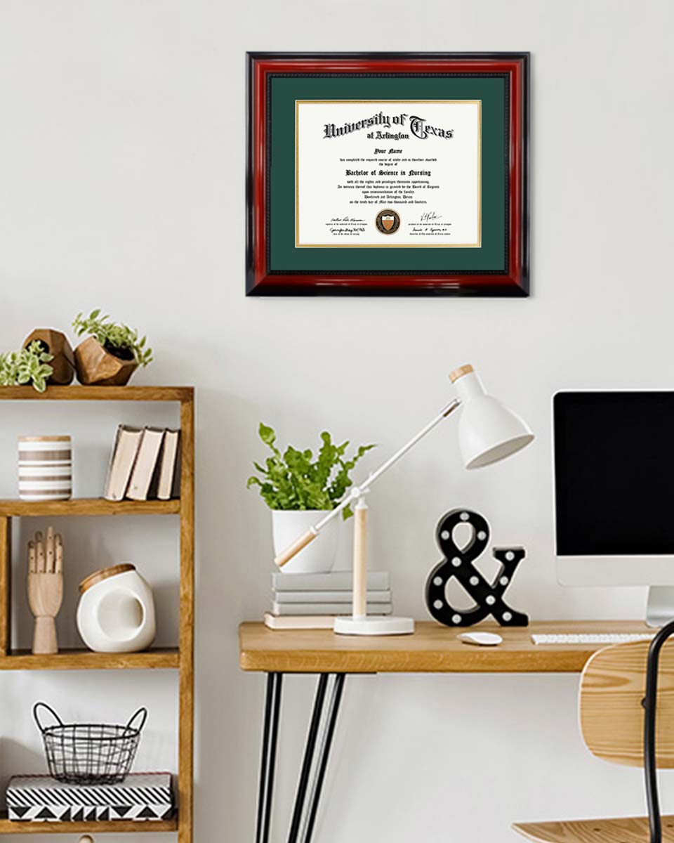 Certificate Solid Wood Frame with Intricate Black Rope Detail for 11"*14"/15"*18" - 10 Colors Available