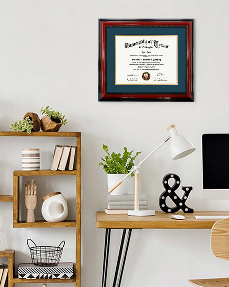 Certificate Solid Wood Frame with Intricate Black Rope Detail for 11"*14"/15"*18" - 10 Colors Available