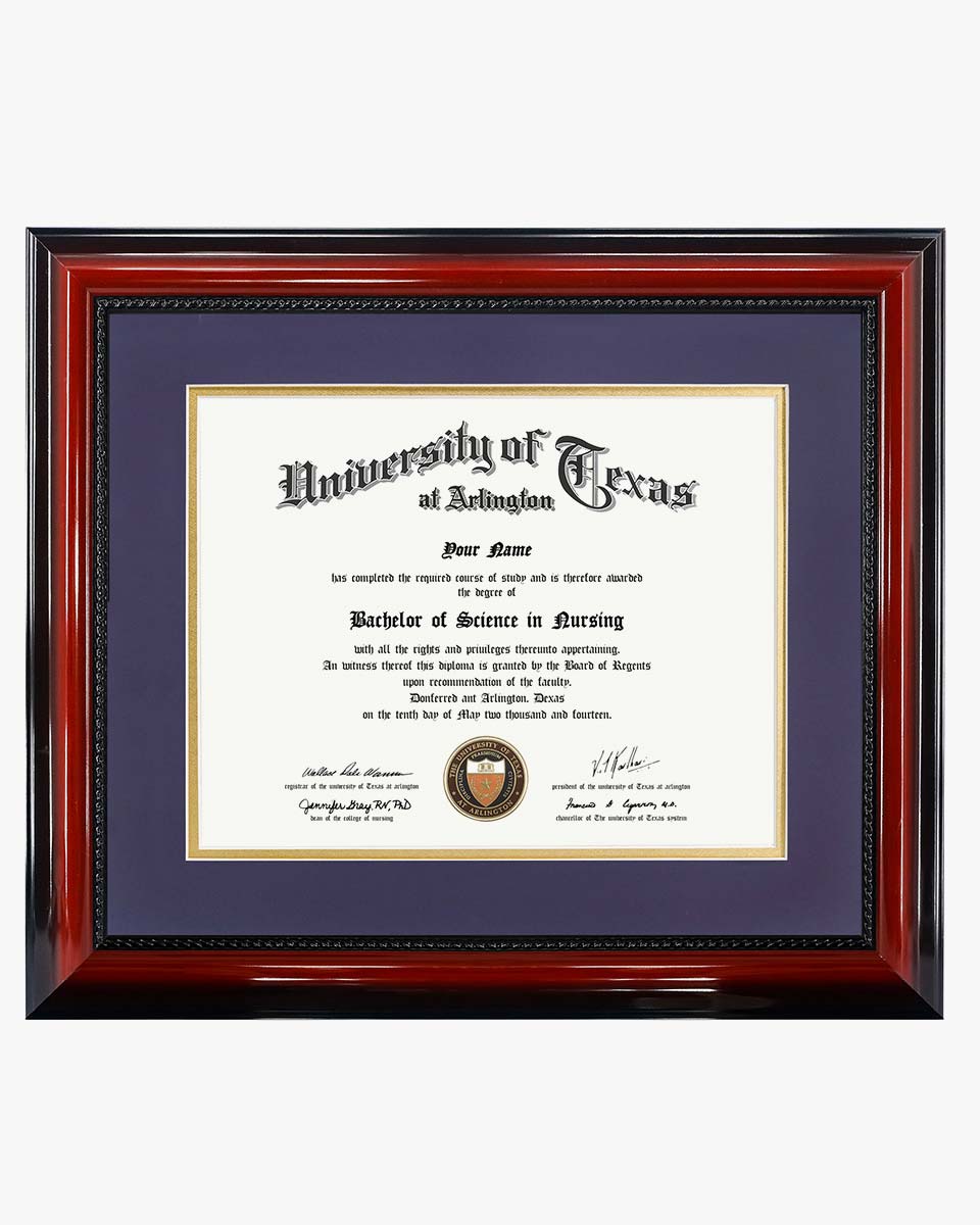 Certificate Solid Wood Frame with Intricate Black Rope Detail for 11"*14"/15"*18" - 10 Colors Available