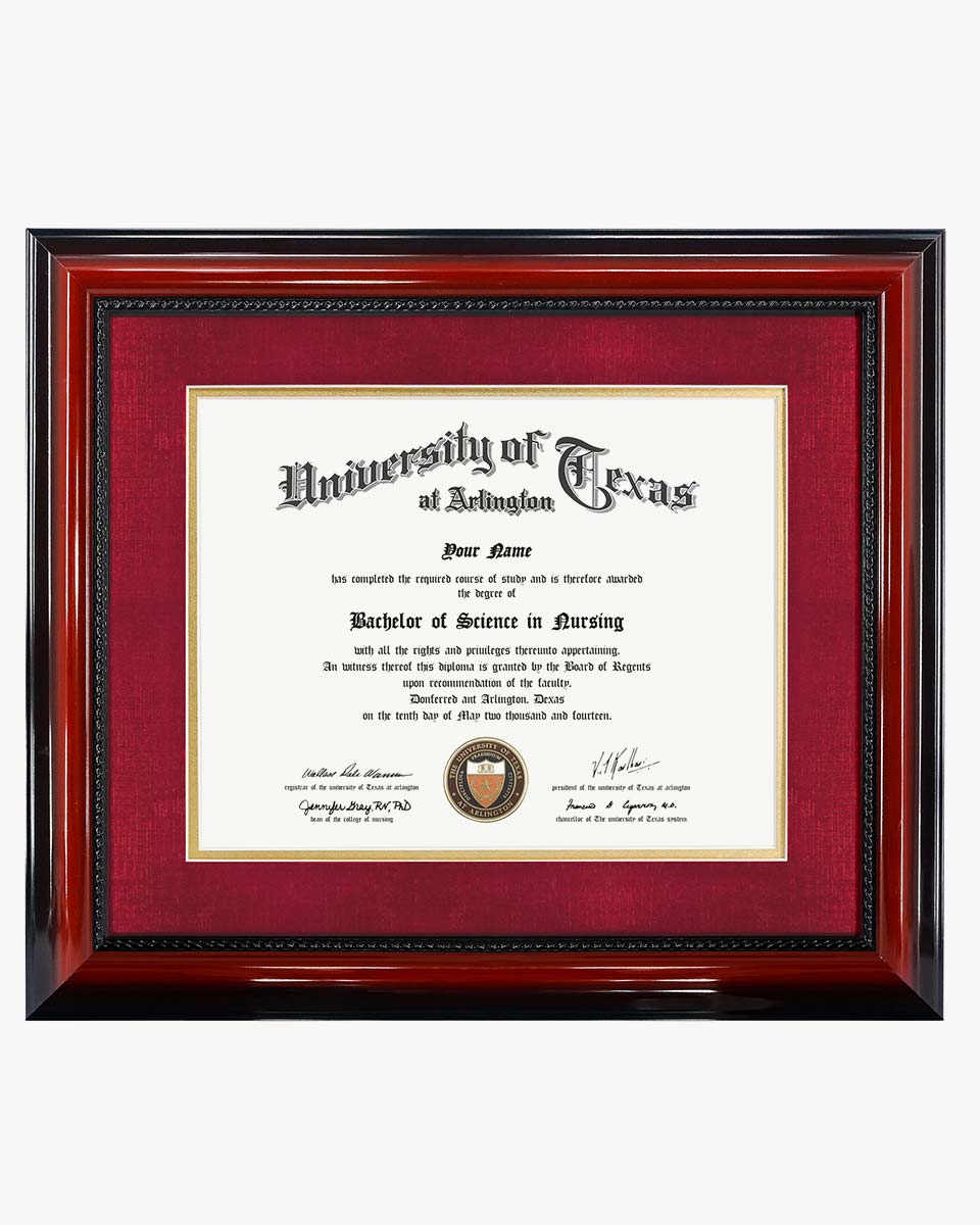 Certificate Solid Wood Frame with Intricate Black Rope Detail for 11"*14"/15"*18" - 10 Colors Available