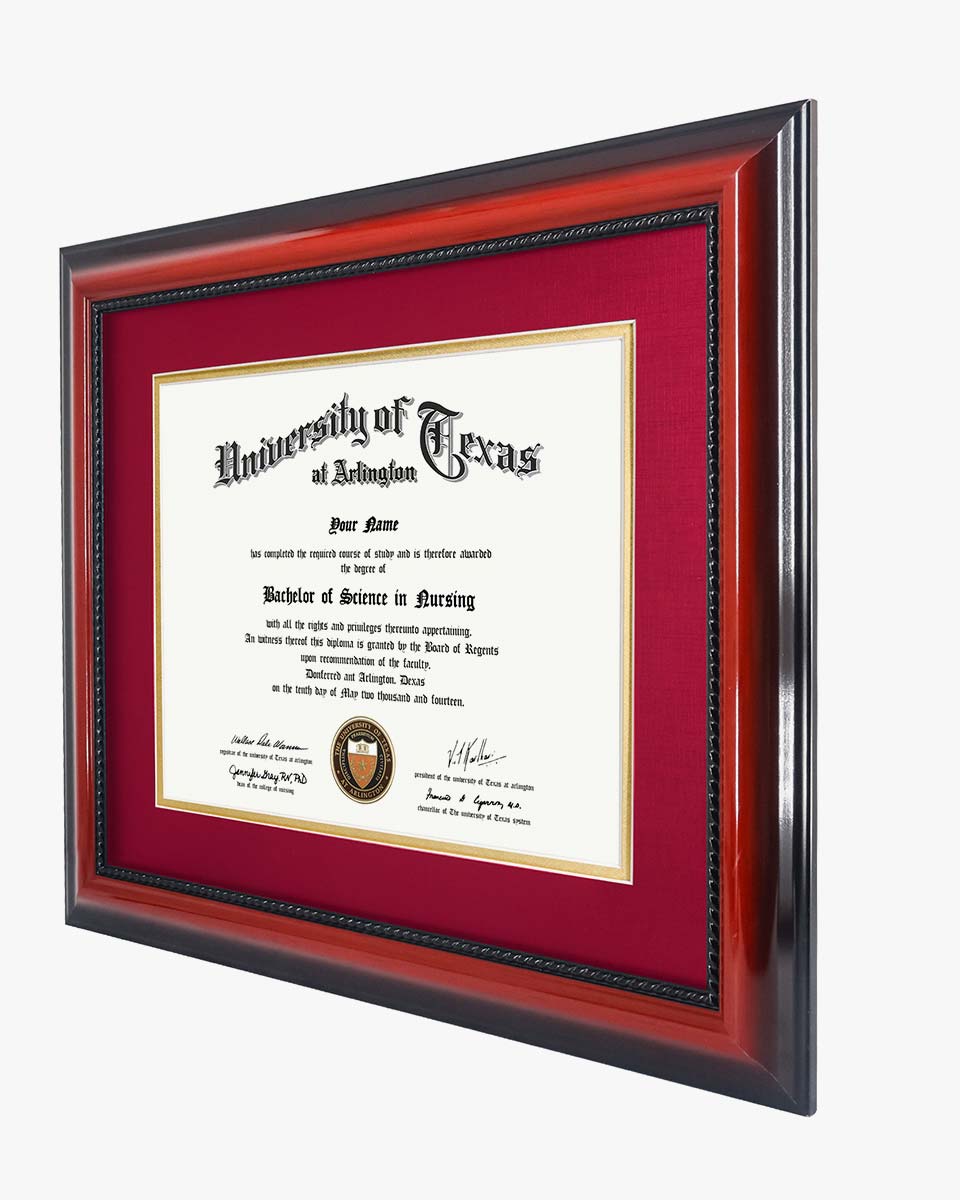 Certificate Solid Wood Frame with Intricate Black Rope Detail for 11"*14"/15"*18" - 10 Colors Available