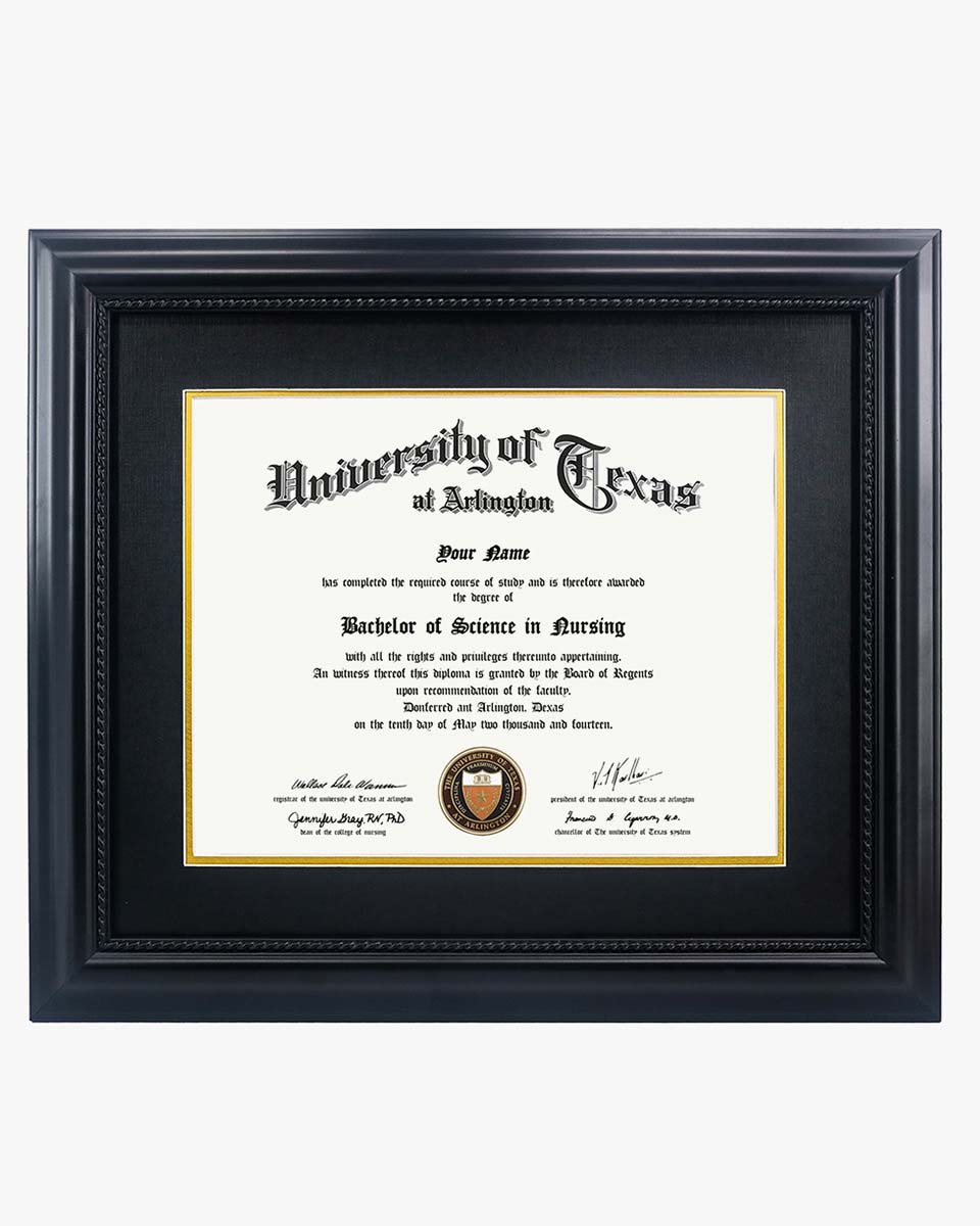 Certificate Solid Wood Frame with Intricate Black Rope Detail for 11"*14"/15"*18" - 10 Colors Available