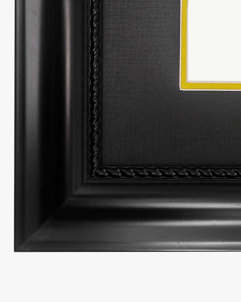 Certificate Solid Wood Frame with Intricate Black Rope Detail for 11"*14"/15"*18" - 10 Colors Available