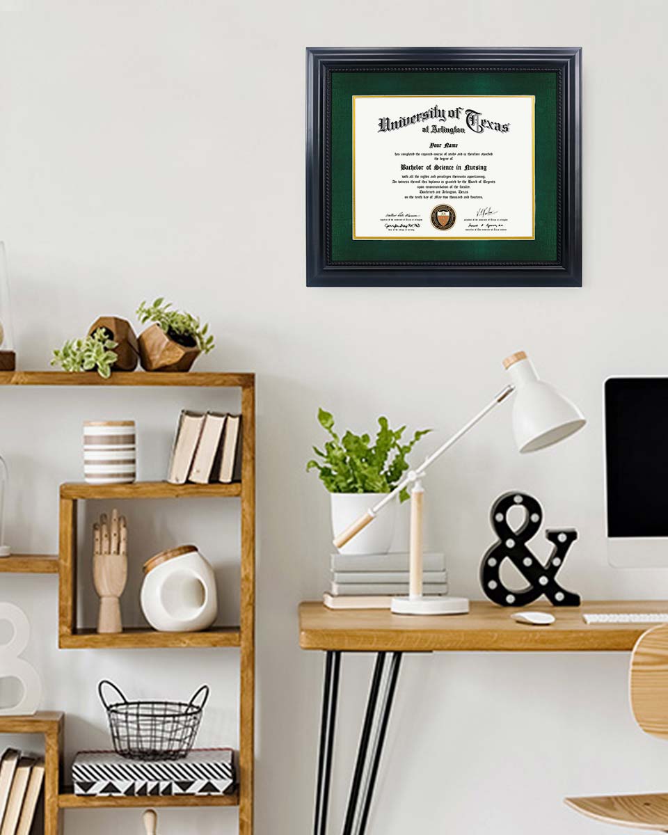 Certificate Solid Wood Frame with Intricate Black Rope Detail for 11"*14"/15"*18" - 10 Colors Available