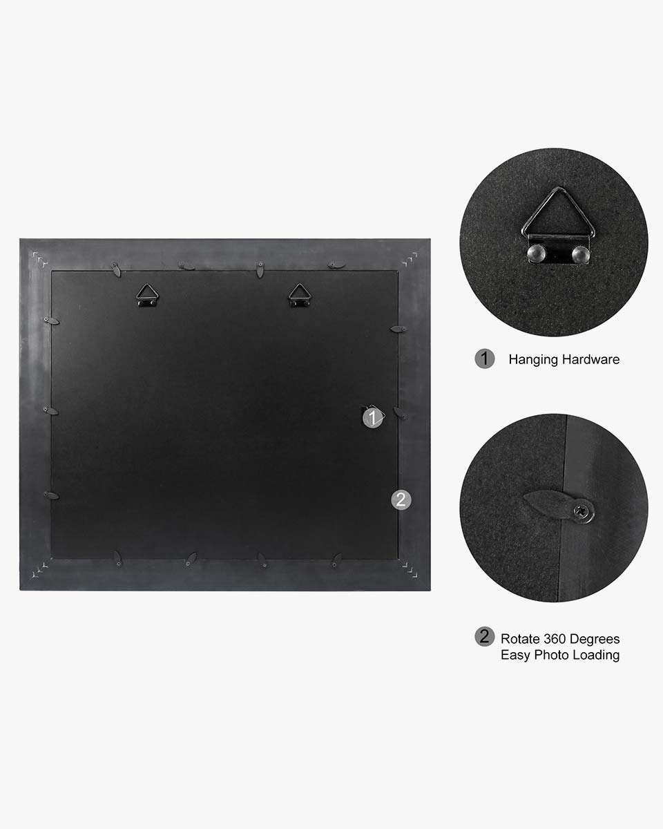 Certificate Solid Wood Frame with Intricate Black Rope Detail for 11"*14"/15"*18" - 10 Colors Available