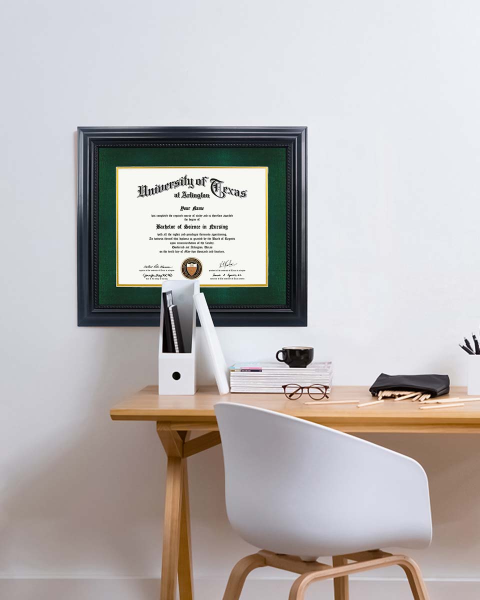Certificate Solid Wood Frame with Intricate Black Rope Detail for 11"*14"/15"*18" - 10 Colors Available