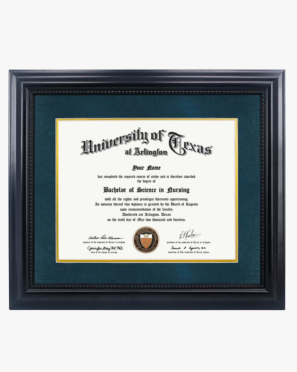 Certificate Solid Wood Frame with Intricate Black Rope Detail for 11"*14"/15"*18" - 10 Colors Available