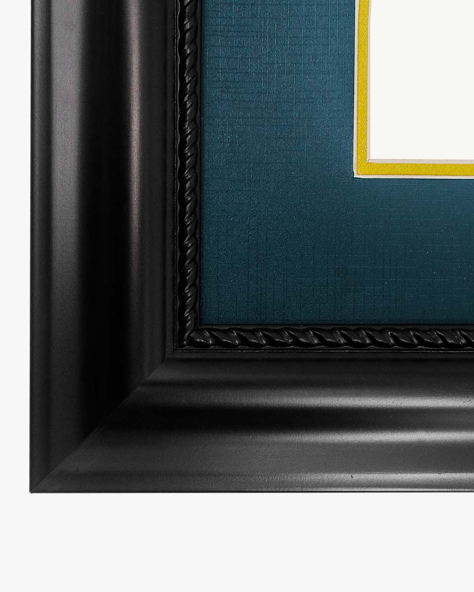 Certificate Solid Wood Frame with Intricate Black Rope Detail for 11"*14"/15"*18" - 10 Colors Available