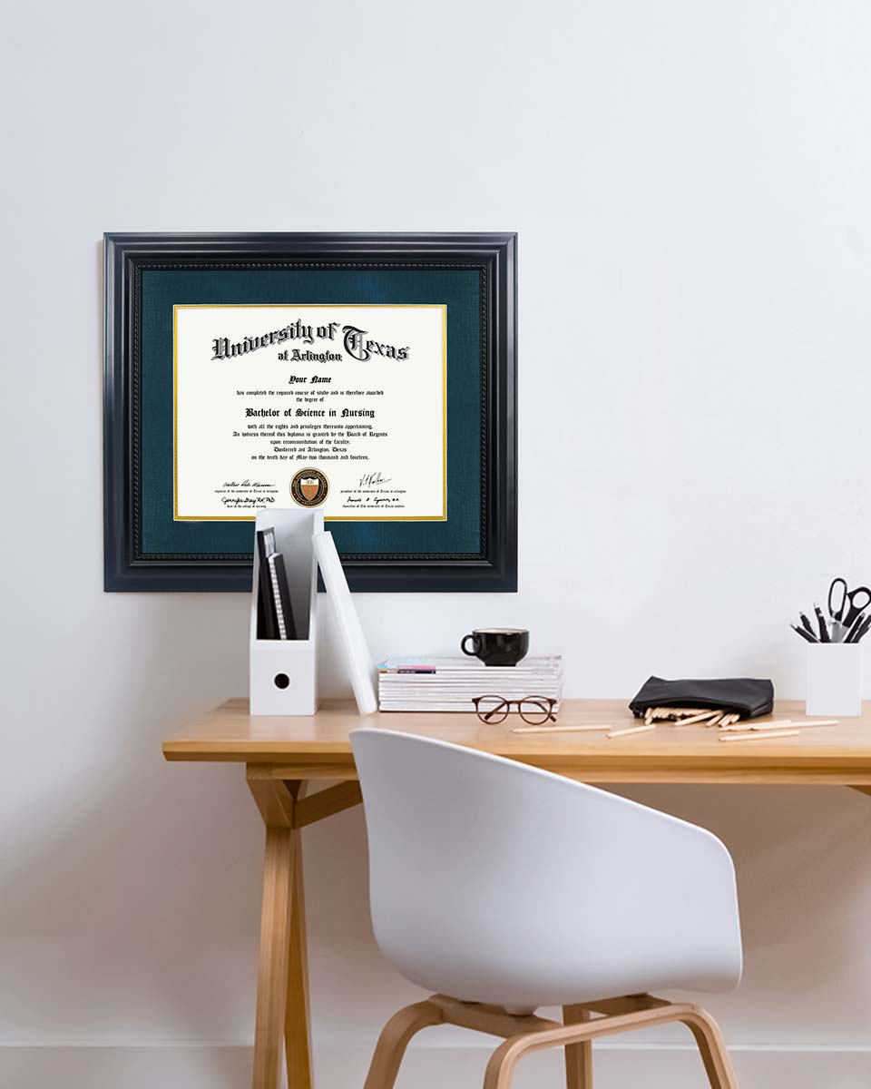 Certificate Solid Wood Frame with Intricate Black Rope Detail for 11"*14"/15"*18" - 10 Colors Available