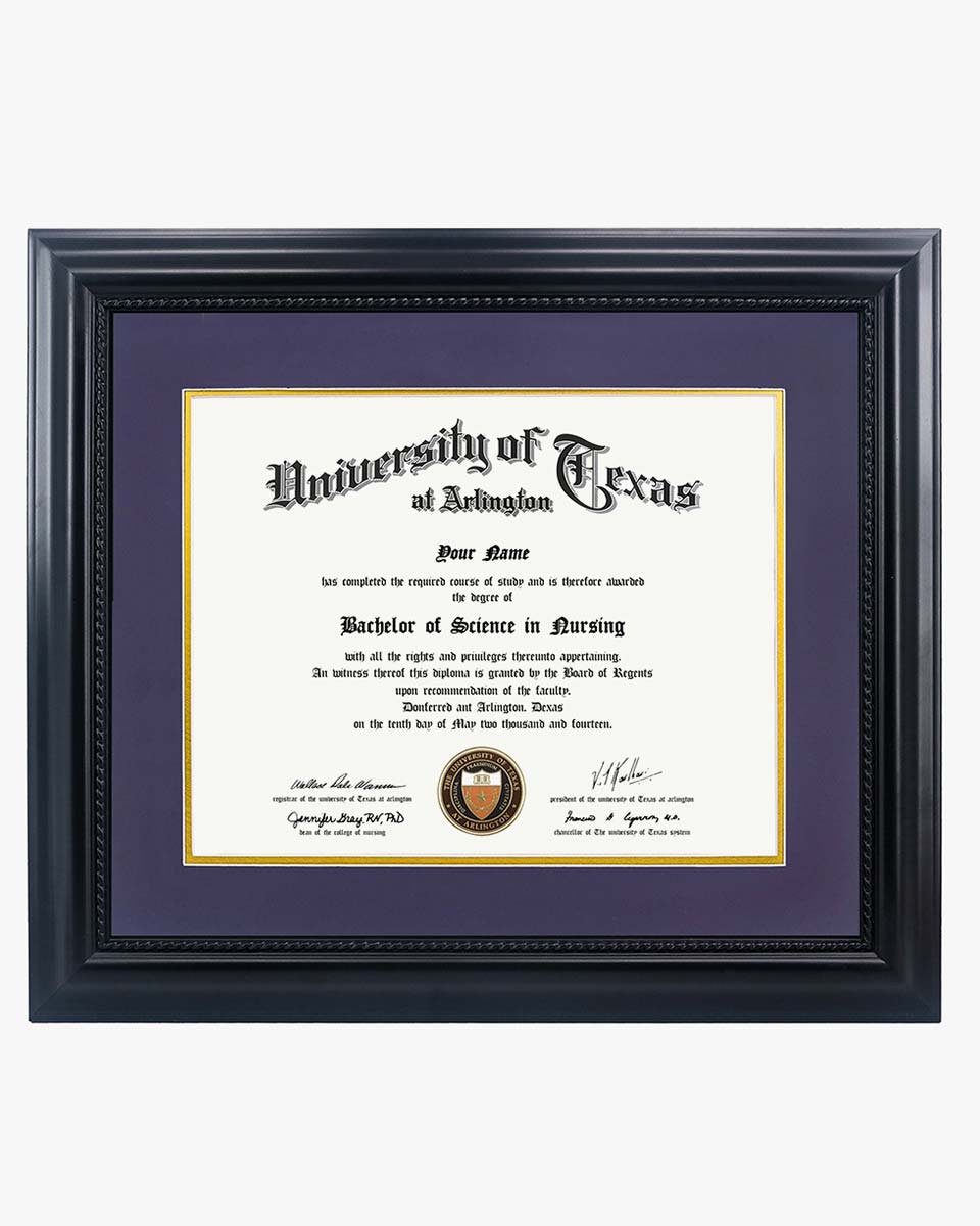Certificate Solid Wood Frame with Intricate Black Rope Detail for 11"*14"/15"*18" - 10 Colors Available