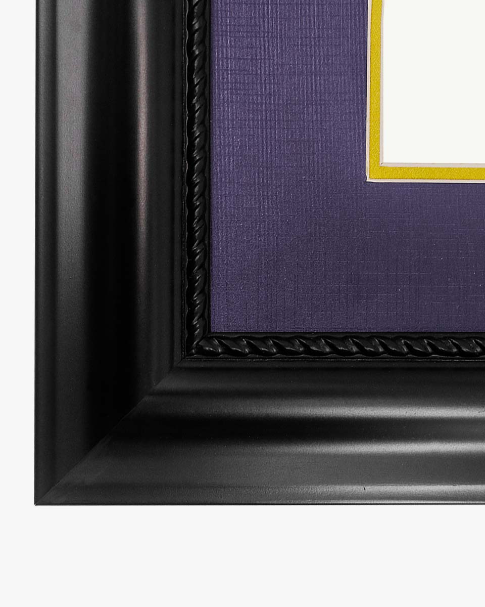 Certificate Solid Wood Frame with Intricate Black Rope Detail for 11"*14"/15"*18" - 10 Colors Available