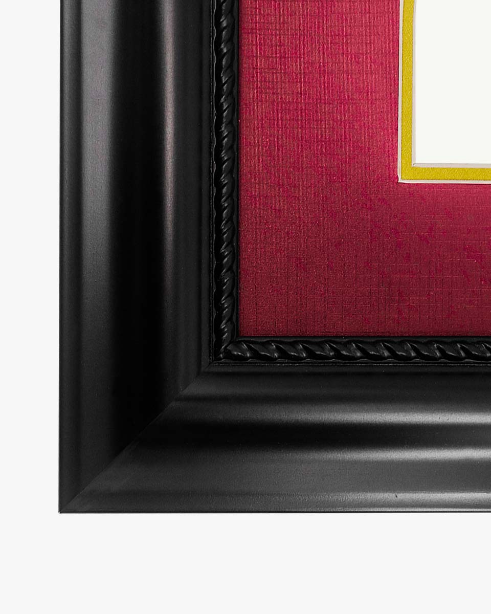 Certificate Solid Wood Frame with Intricate Black Rope Detail for 11"*14"/15"*18" - 10 Colors Available
