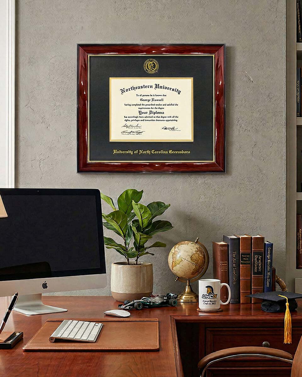 Deluxe Wooded Certificate Frame with Gold Foiled Logo - Various Universities Available