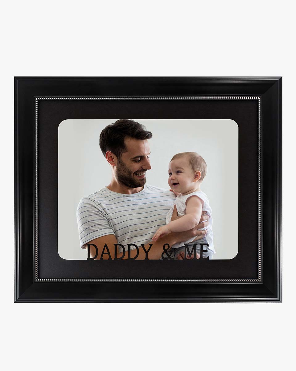 Black with Silver Beads Wall & Tabletop Design Picture Frame for 8x10 Photo - 2 Styles Available