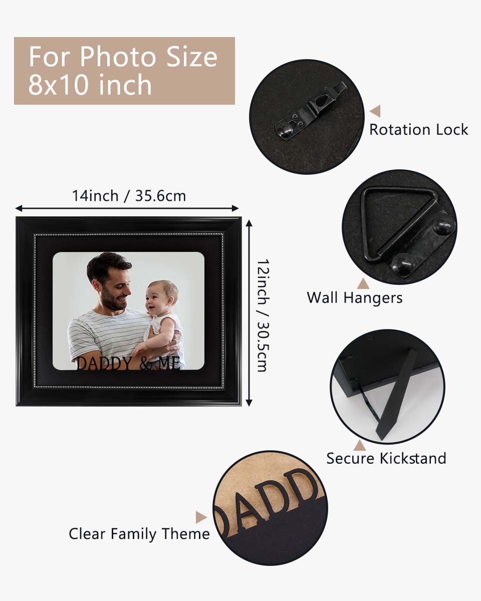 Black with Silver Beads Wall & Tabletop Design Picture Frame for 8x10 Photo - 2 Styles Available
