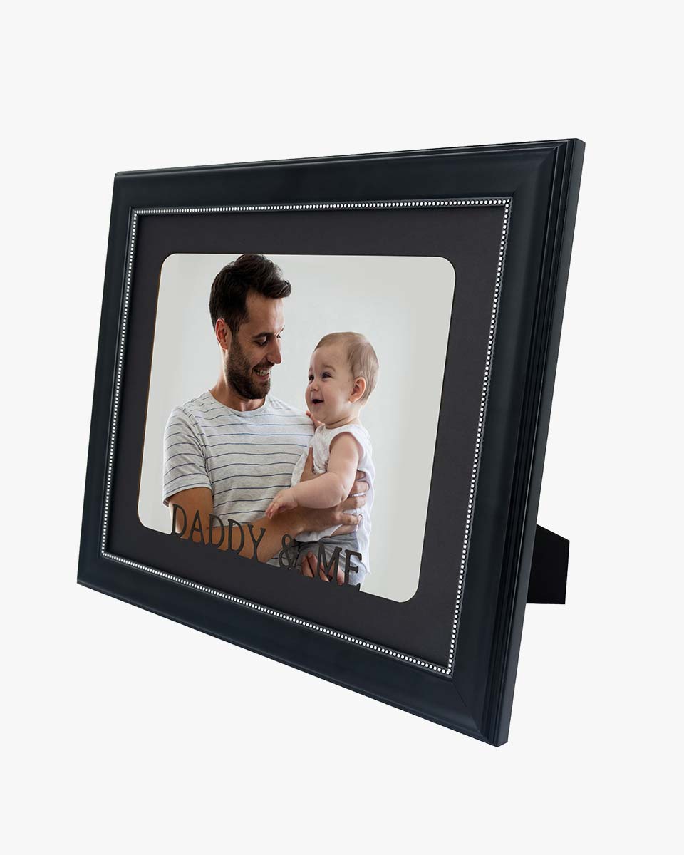 Black with Silver Beads Wall & Tabletop Design Picture Frame for 8x10 Photo - 2 Styles Available