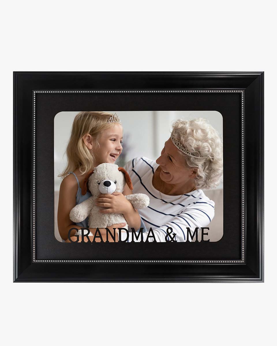 Black with Silver Beads Wall & Tabletop Design Picture Frame for 8x10 Photo - 2 Styles Available