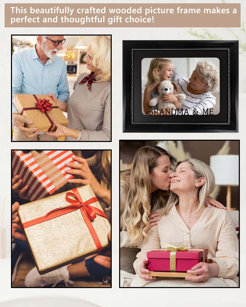 Black with Silver Beads Wall & Tabletop Design Picture Frame for 8x10 Photo - 2 Styles Available