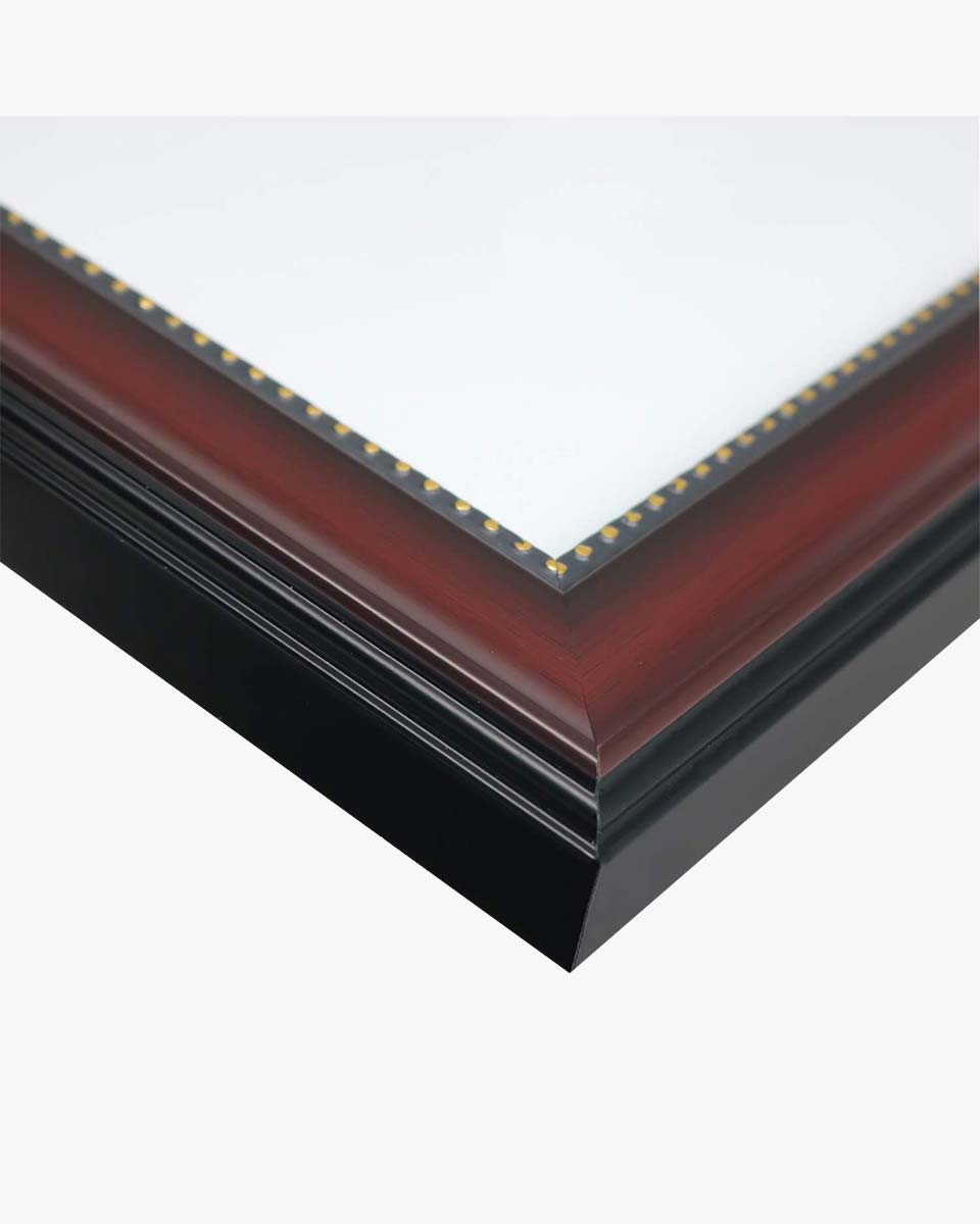 Certificate Document Frame Mahogany with Gold Beaded - 8.5" x 11"