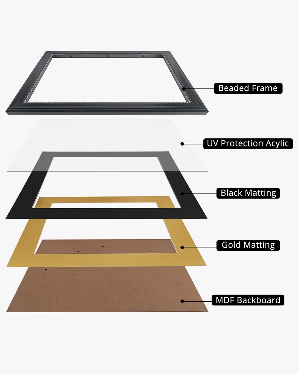 Certificate Recycled Polystyrene Frame with Black Gold Double Mat for 8.5"*11" - 2 Colors Available