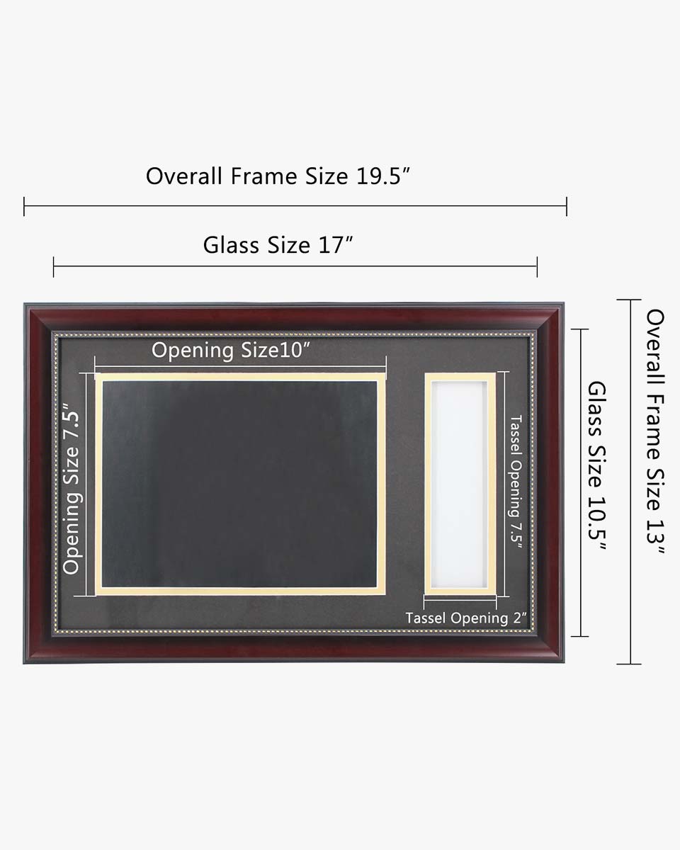 Certificate Document Recycled Polystyrene Frame with Tassel Holder for 8.5"x11'' - 4 Colors Available