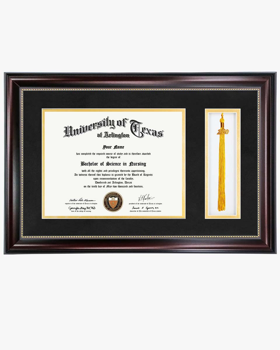 Certificate Document Recycled Polystyrene Frame with Tassel Holder for 8.5"x11'' - 4 Colors Available