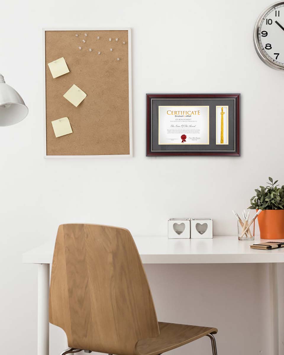 Certificate Document Recycled Polystyrene Frame with Tassel Holder for 8.5"x11'' - 4 Colors Available