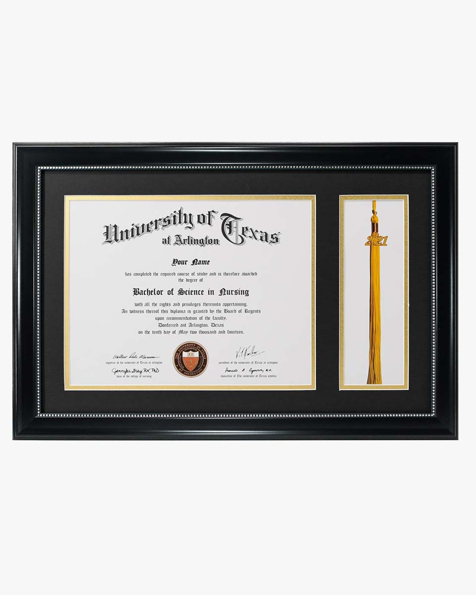 Certificate Document Recycled Polystyrene Frame with Tassel Holder for 8.5"x11'' - 4 Colors Available