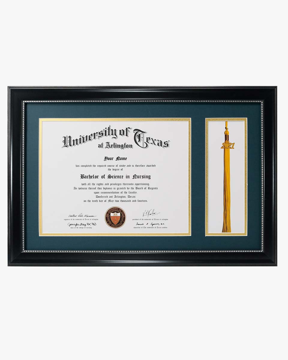 Certificate Document Recycled Polystyrene Frame with Tassel Holder for 8.5"x11'' - 4 Colors Available