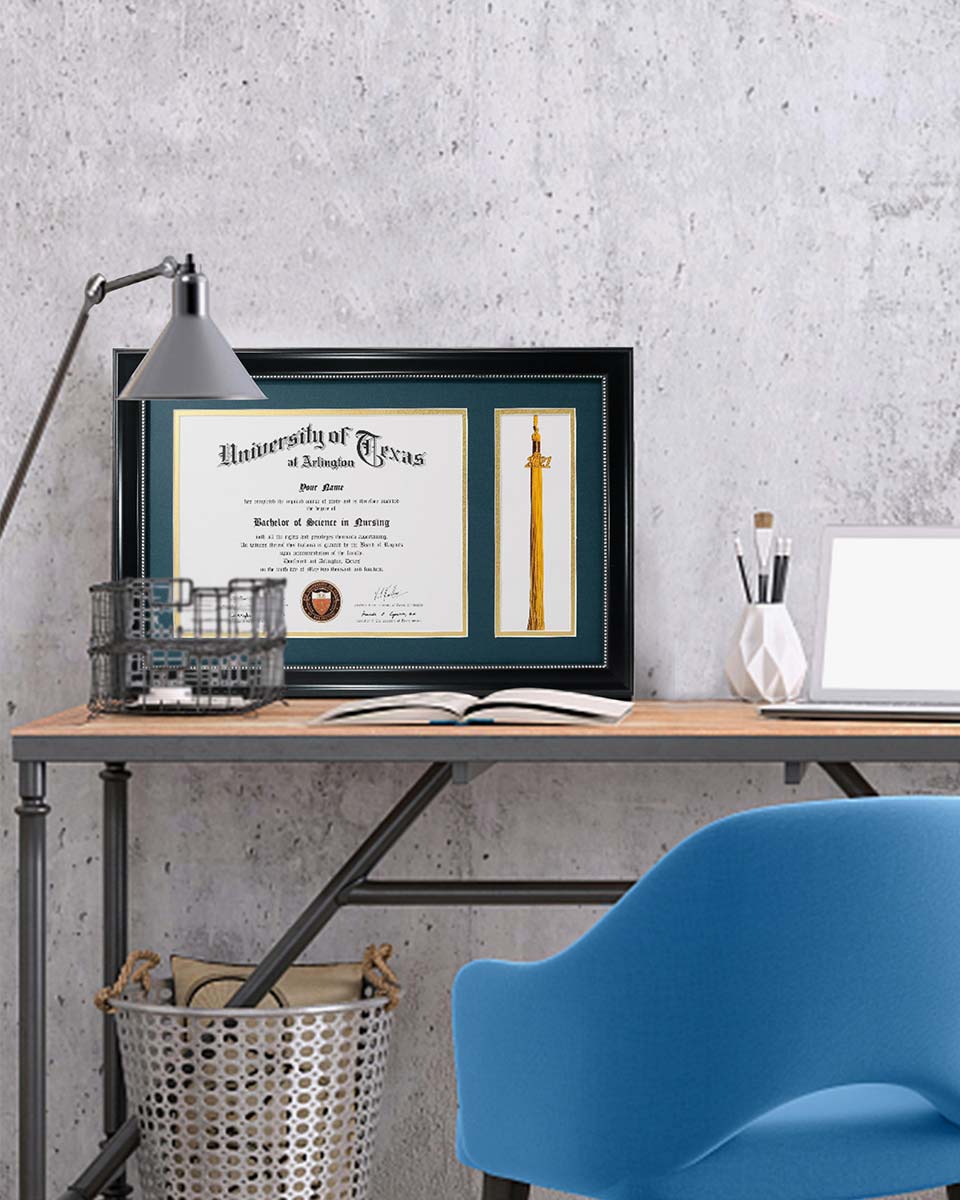 Certificate Document Recycled Polystyrene Frame with Tassel Holder for 8.5"x11'' - 4 Colors Available