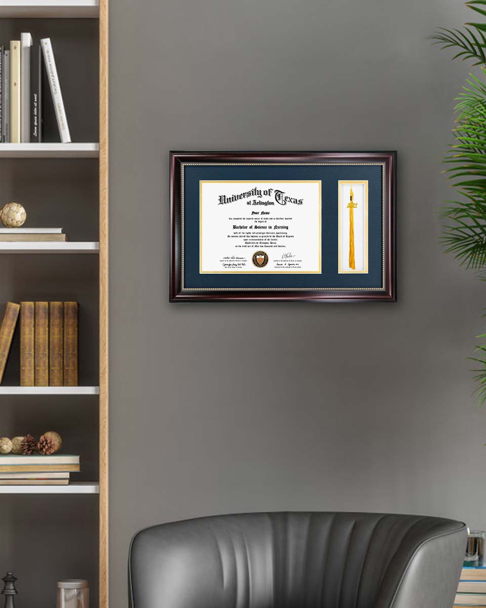 Certificate Document Recycled Polystyrene Frame with Tassel Holder for 8.5"x11'' - 4 Colors Available