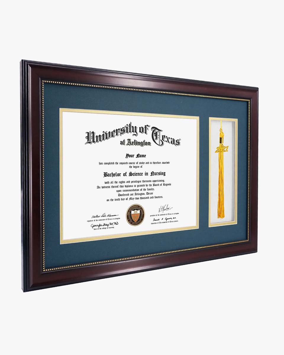 Certificate Document Recycled Polystyrene Frame with Tassel Holder for 8.5"x11'' - 4 Colors Available