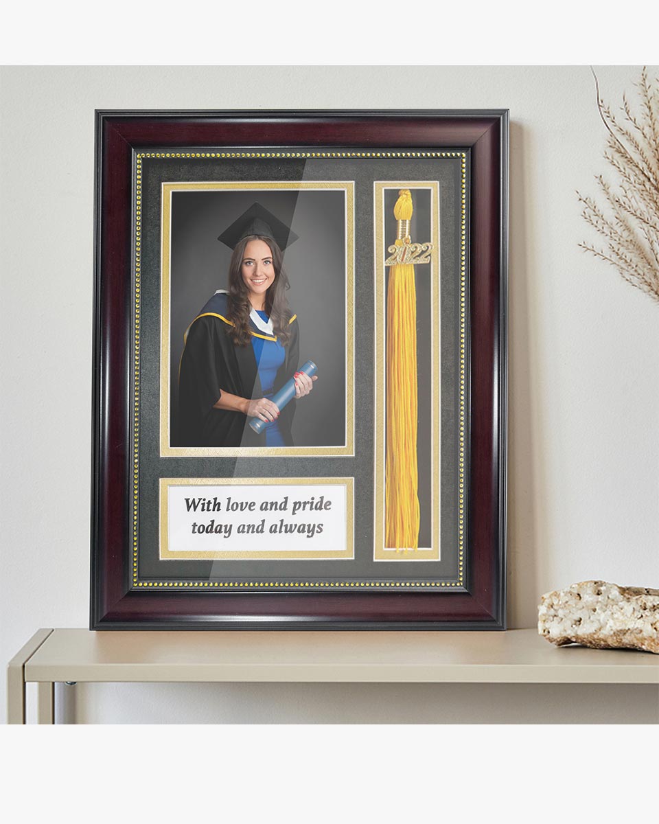 Graduation Shadow Box Frame for Photo with Tassel Insert - 3 Sizes Available