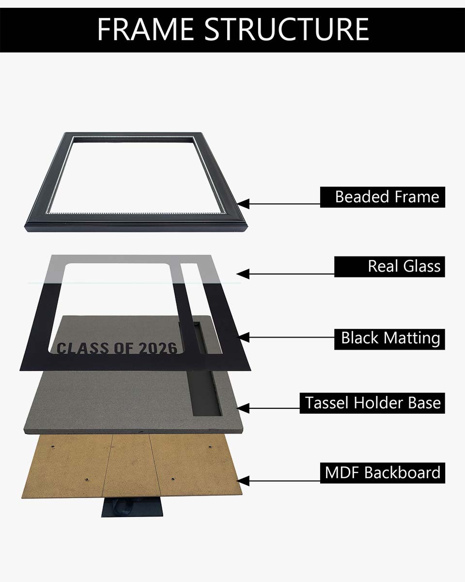 Graduation Class of 2026 Recycled Polystyrene Picture Frame with Tassel Holder for 8*10 Picture - 2 Styles available
