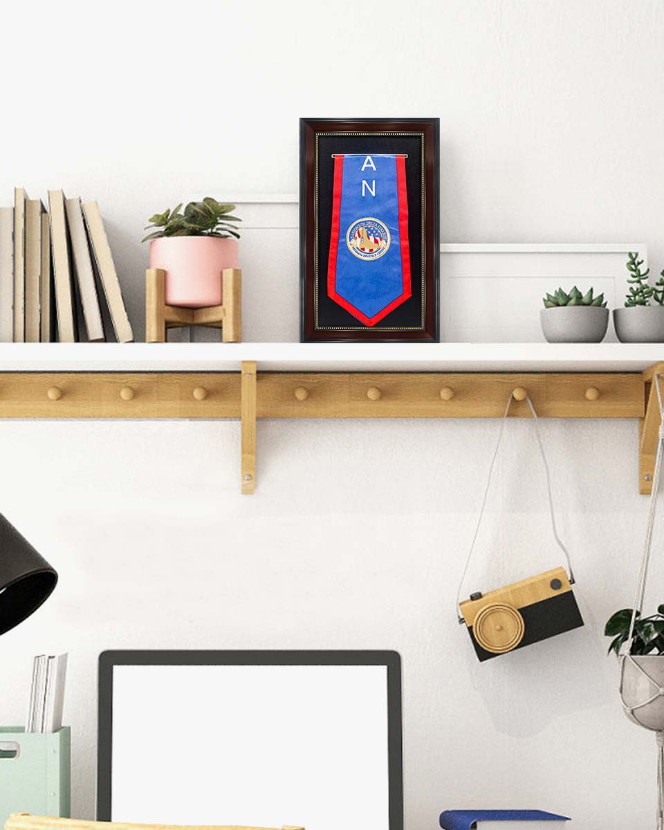 Graduation Stole and Medal Frame with Black Single Slot Mat, HD Glass - 4 Styles Available