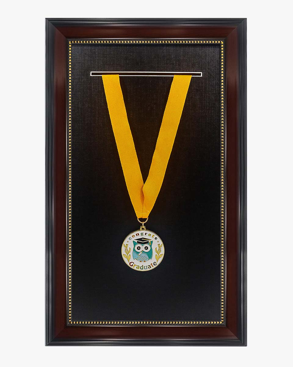 Graduation Stole and Medal Frame with Black Single Slot Mat, HD Glass - 4 Styles Available