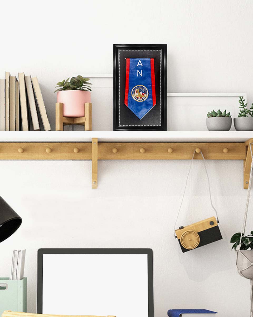 Graduation Stole and Medal Frame with Black Single Slot Mat, HD Glass - 4 Styles Available