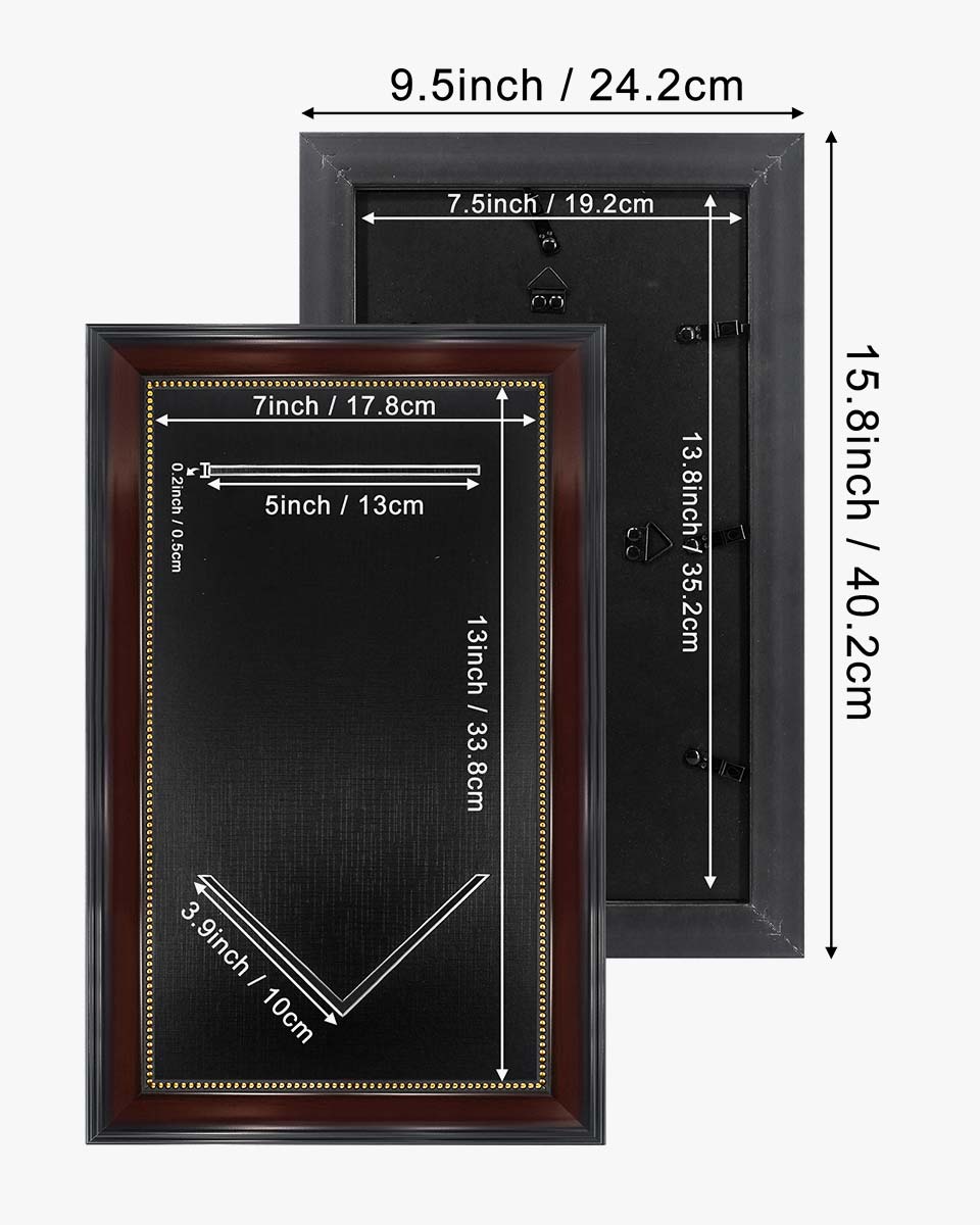 Graduation Stole and Medal Frame with Black Single Slot Mat, HD Glass - 4 Styles Available