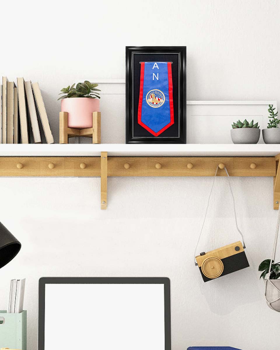 Graduation Stole and Medal Frame with Black Single Slot Mat, HD Glass - 4 Styles Available