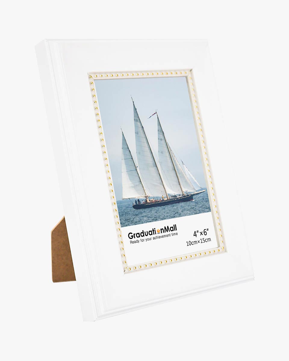 White Picture Frame,Photo Display with Gold Beading,pack of 2 - 3 Sizes Available