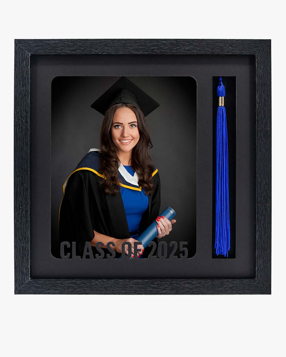 Graduation Class of 2025 Black Picture Frame with Tassel Holder for 8*10 Picture - 2 Styles available