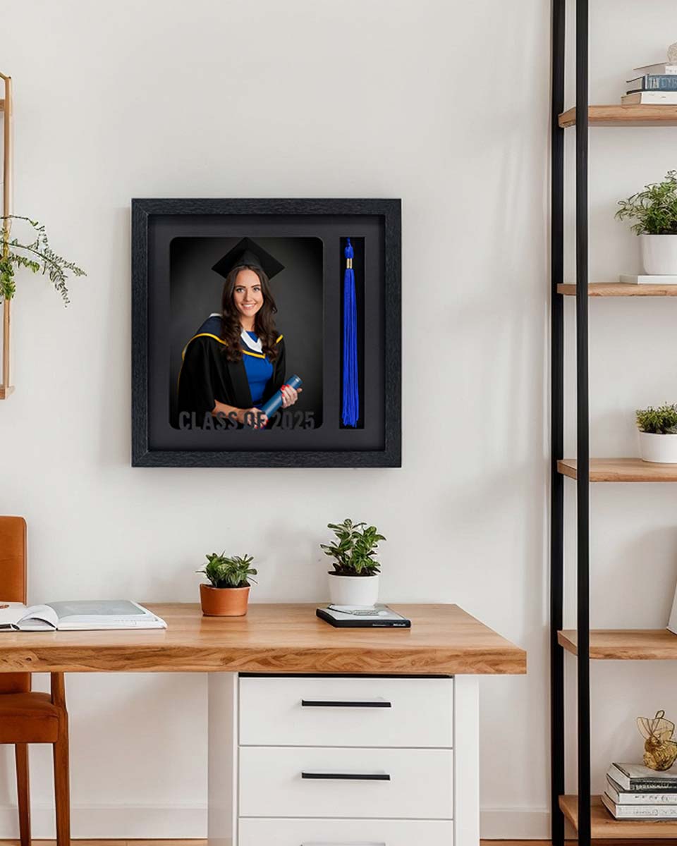 Graduation Class of 2025 Black Picture Frame with Tassel Holder for 8*10 Picture - 2 Styles available