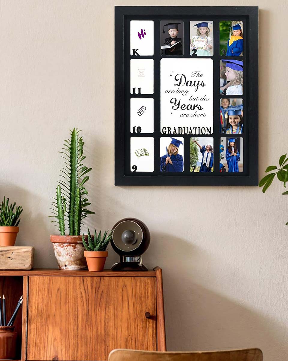 Black 11x14 School Picture Frame for Pre-K to 12 Graduation Photo