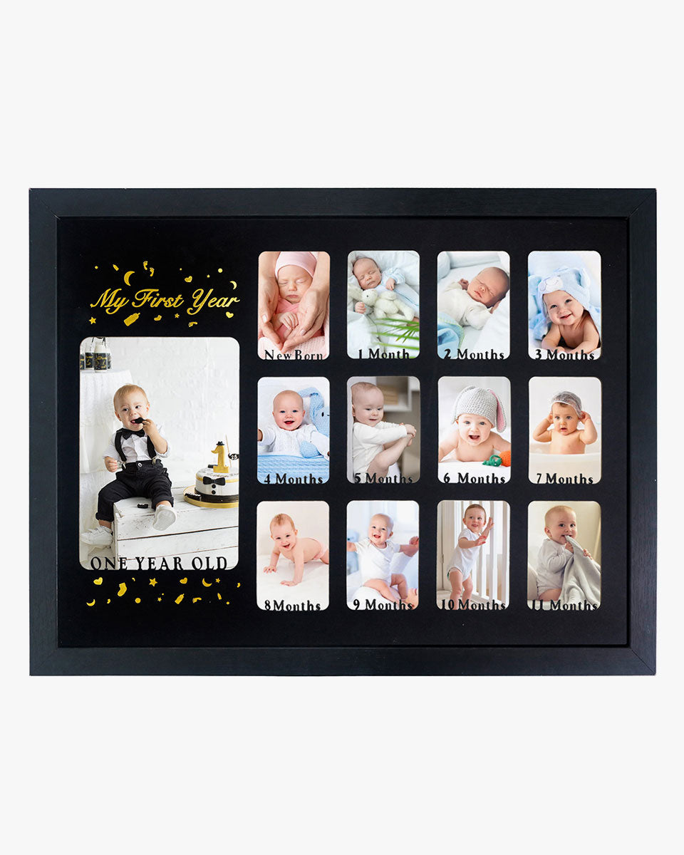 12 x 16 Baby First Years Picture Frame for 12 Month Photos - 2 Colors Available