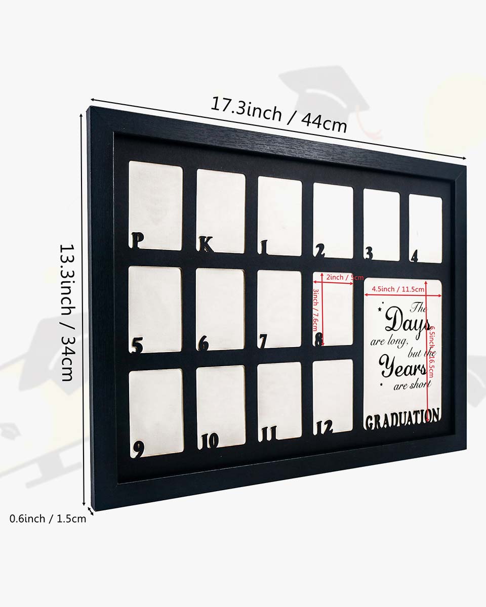 Black 12×16 School Picture Frame for Pre-K to 12 Graduation Photo