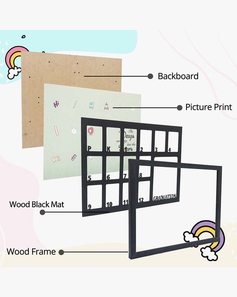 12×16 School Picture Frame for Pre-K to 12 Graduation Photo - 2 Colors Available
