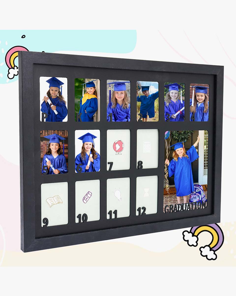 12×16 School Picture Frame for Pre-K to 12 Graduation Photo - 2 Colors Available
